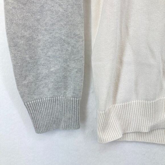 Express Design Studio Cashmere Sweater Women's XL Cream Gray Long Sleeve V Neck - Picture 3 of 14